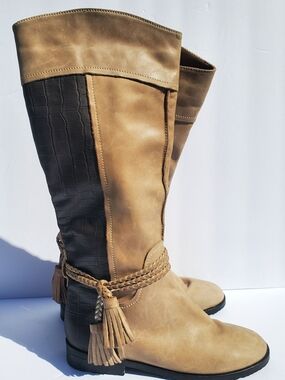 Women’s Fabianelli Tan Riding Leather Boots - Size 36/US 6 Made In Italy